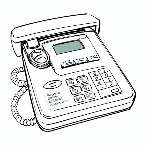 Draw very simple telephone icon black and white, just line art black colour