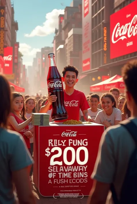 Coca-Cola giveaway 200 dollars 

