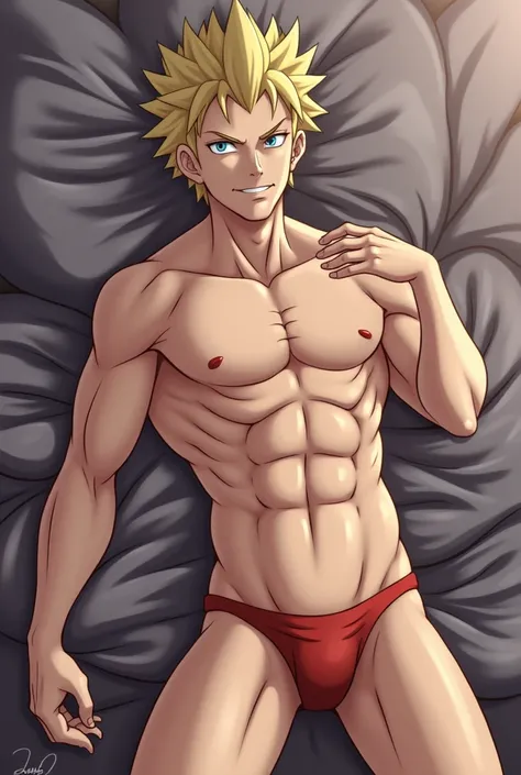 Bakugou, naked, Show the penis 