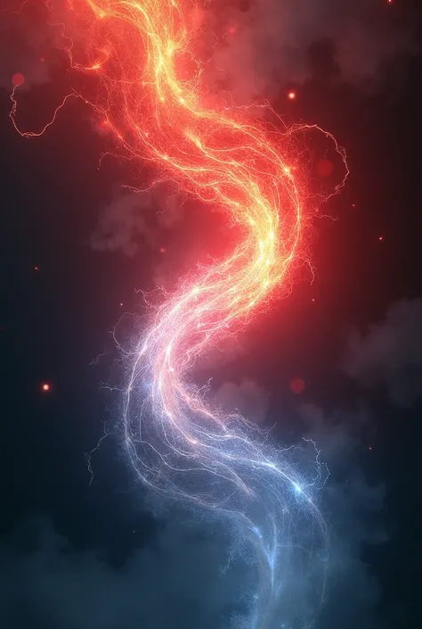  TWO ENERGY FLOWS THAT COME IN OPPOSITE DIRECTIONS AND WHEN THEY MEET THEY INTERTWINE AND LOOK INCREDIBLE (ONE ENERGY IS RED AND THE OTHER IS CELESTIAL )