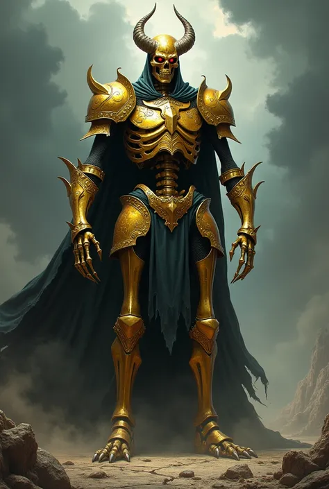 Golden skeleton king who is villain knight