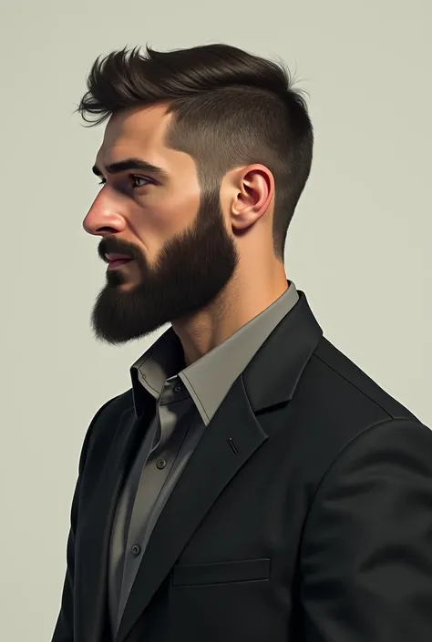 man with a slender beard full body nose