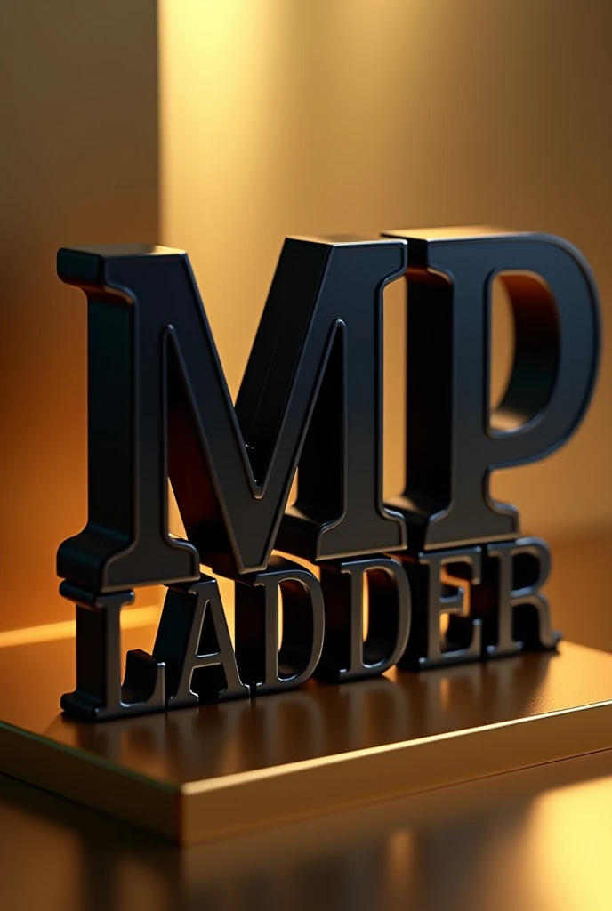 Lettering of "MVP LADDER"
color: black and gold 
3D 