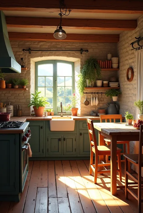 the kitchen of this cottage