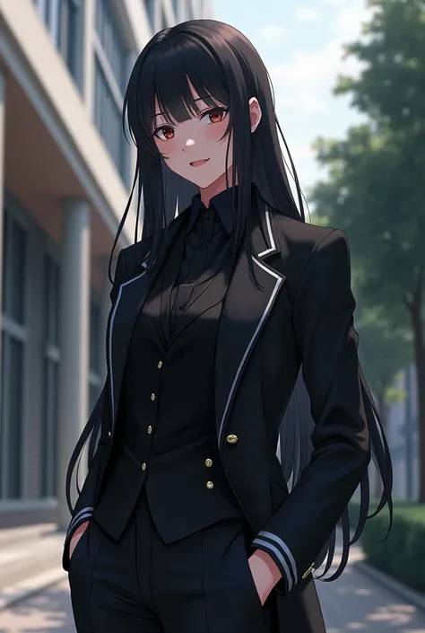  Anime school uniform, in color black  