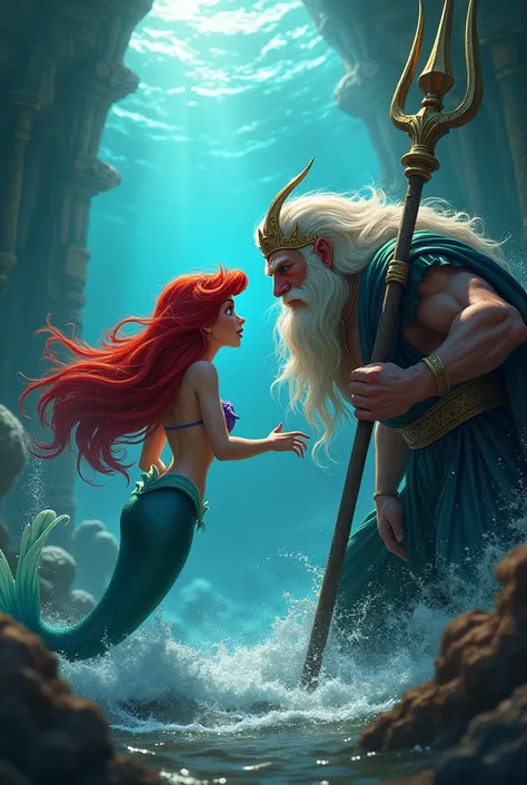 Ariel fighting with her father