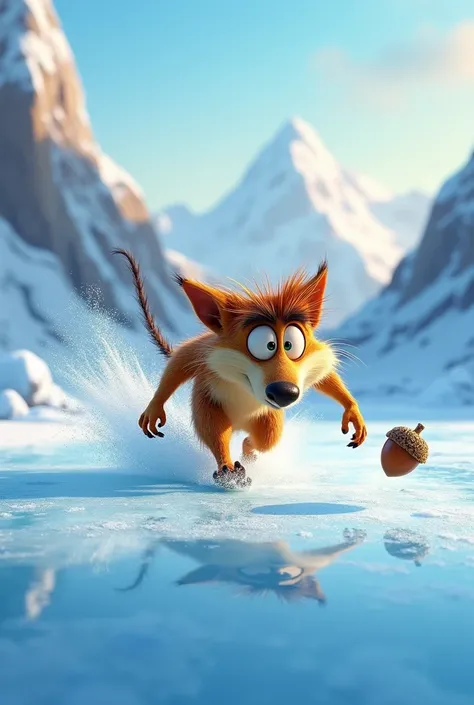 Scrat Ice Age on an ice rink