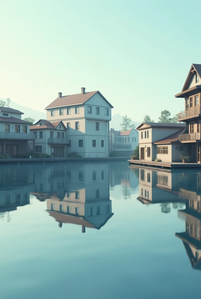 Let houses and buildings shade at the waters edge 