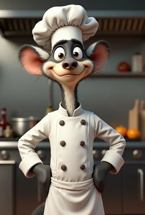 CHARACTER FROM MADAGASCAR IN CHEFS CLOTHING