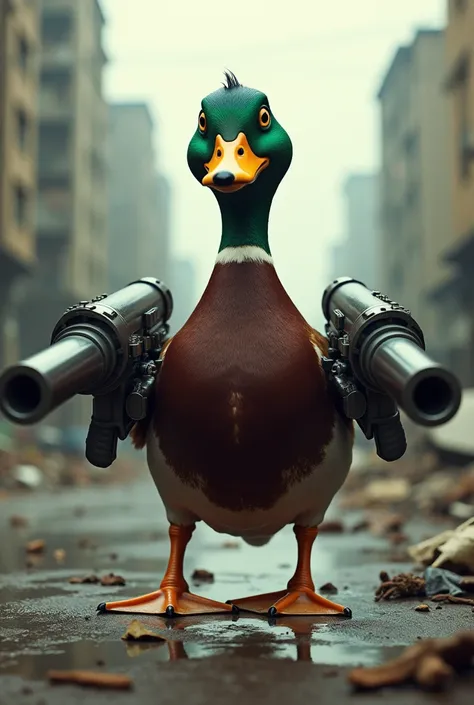 A machine-gun duck