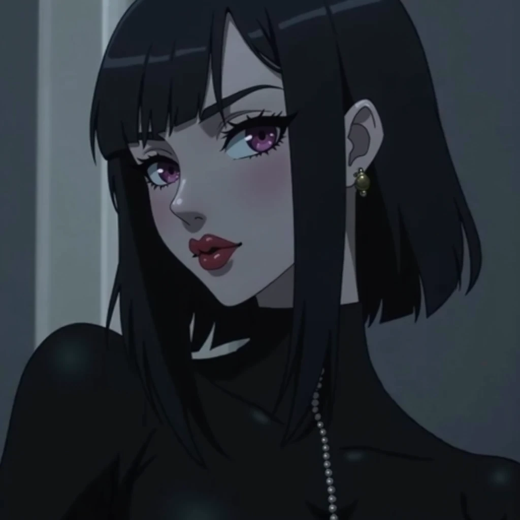 young adult, paint, pretty and beautiful , single, lip, ,  watching the scenes ， High quality black hair  , 8K ultra HD,   that reflects a  , young (twenty-two  ),   shy personality with a browner undertone  .   It is presented in layers  ,   An anime-styl...