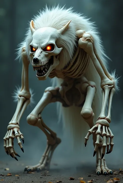 Crisis a werewolf in the form of skulls with white fur