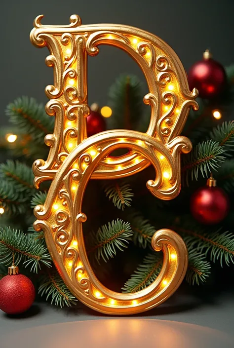 I want an image with a stylish golden font that says D and C ( Dont let the letters ) with Wonderfull Chrismas font letter and background in PNG