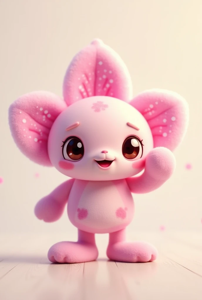 Company mascot that is a very cute orchid, That it has eyes and mouth and that it is a more cartoon style 