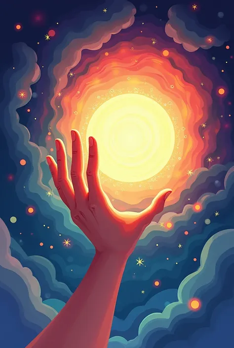 Give me a hand going through a time portal in an animated cartoon