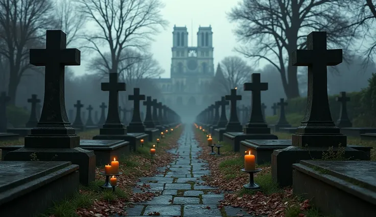 Cemetery of the Innocents in Paris saturated with so many graves 