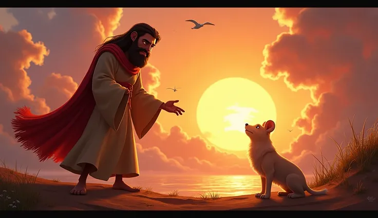 "  Create an image inspired by Disney Pixar cartoons  , no text.  Draw an image that represents the life of Job from the Bible and the Kingdom of Heaven, 

 **2. The Importance of Identity  In the kingdom  of Heaven**
 Job was tested on his identity when h...