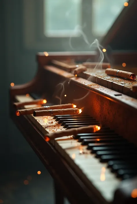 PIANO LET YOUR KEYS BE PLAYED WITH CIGARS 