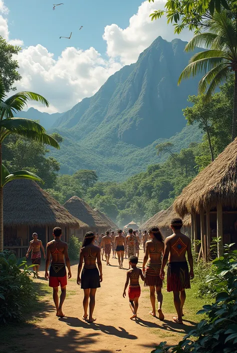 Indigenous peoples of the interior of Papua in a remote village. 