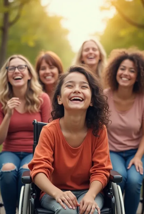 Happy people with disabilities of all ages  