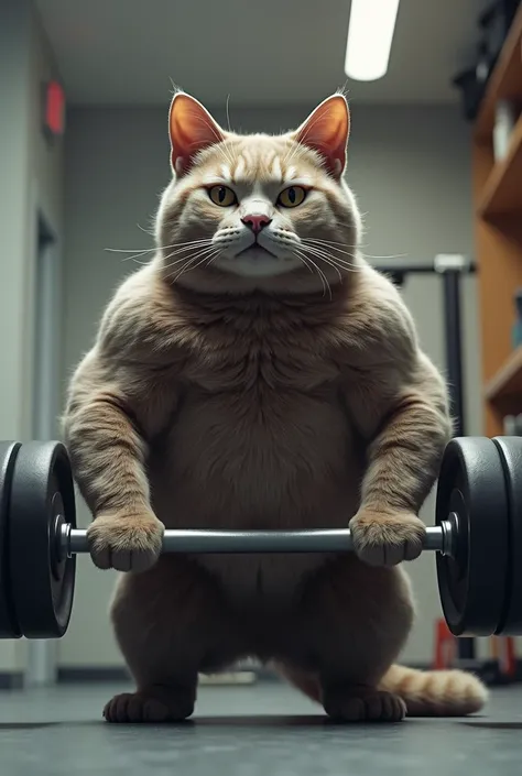 Cat lifting weight
