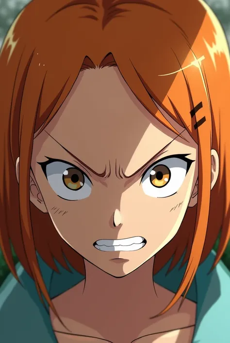 Nami character in one piece with a restless face