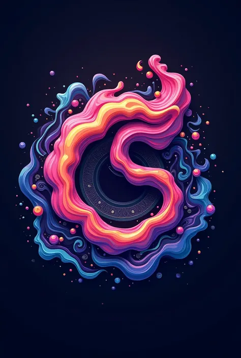 Create a professional logo for a photographer using the name Creart Sublimations ,  Focusing on initials with psychedelic details using an image from a camera..