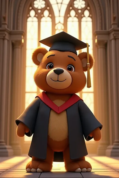 Image of an animated graduated teddy bear