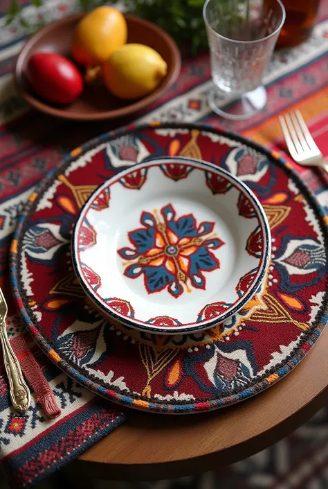 Small tablecloth just for one person inspired by Peruvian culture 