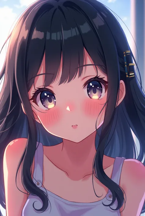 A  anime-style girl with black hair 