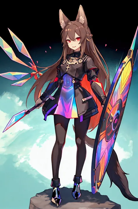 The background is a sunset sunset 、 medieval cityscape with basket、Inside the kaleidoscope、 stained glass background 、Legendary Scenery 、 mythical scenery unfolds、The cathedral shines brightly、red and green contrast 、Path of Light、 Edelgard in black armor,...