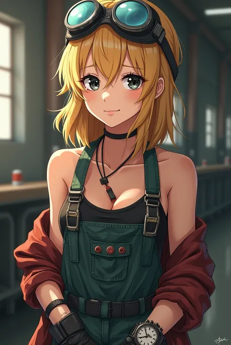 Use realistic anime traits!

Age: 20 years

Appearance:  Helena is a blonde woman with medium hair ,  always messed up by the frenetic pace of work .  Your hair is partially held together by a pair of protective goggles fitted over your head,  created espe...