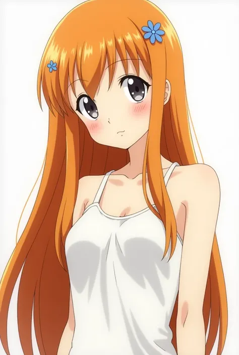 Orihime Inoue, de Bleach,  she is a young woman with a delicate and graceful appearance . She has fair skin,  large and expressive gray or light brown eyes ,  that convey gentleness and innocence .  Her face is rounded , with slightly rosy cheeks,  and her...