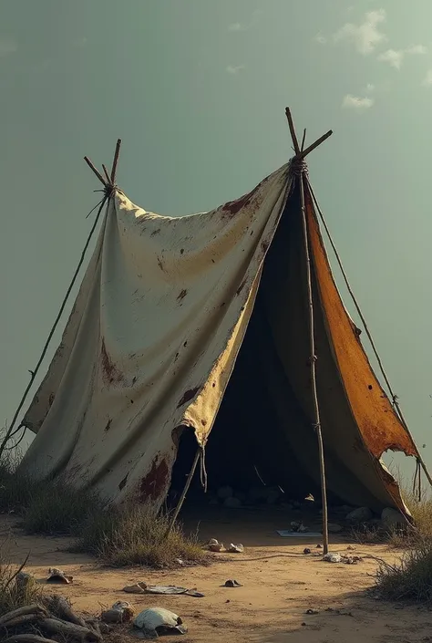 Make a VERY UGLY AND VERY VERY VERY BADLY MADE tent, Make it look dirty and disgusting 