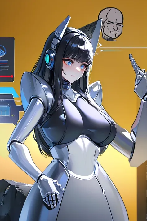 (masterpiece),(Highest quality),(Super detailed),(Best illustrations),(Best Shadow),(Absurd),(Detailed Background),(so beautiful), 16K, 8K, 4K,(Best Shadow),robotization,woman ,big bust,Robot Joint ,Metal skin,Black robot Suit,long hair,a black robot suit ...