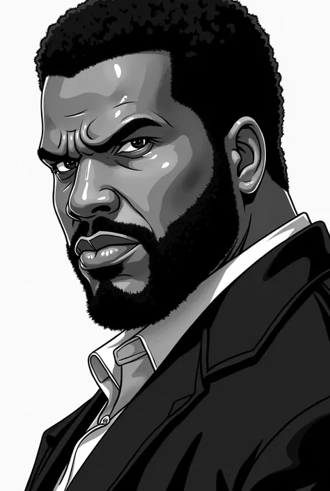 Ice Cube anime black and white