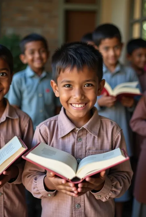 Bangladeshi Madrasah  Little Students Smiling with books