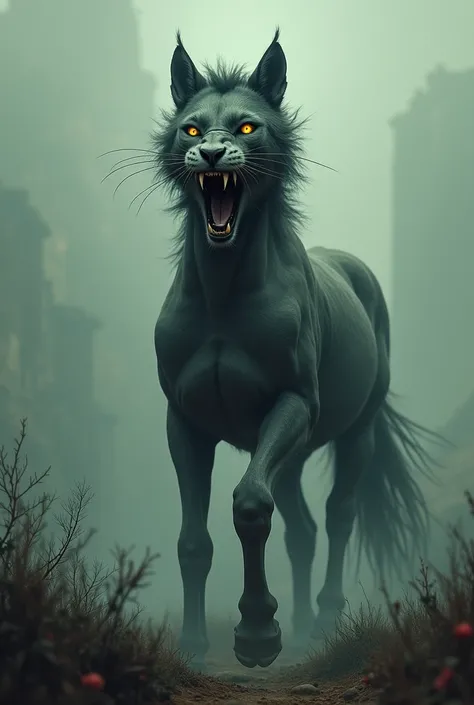 Horror fusion animation btw horse and cat