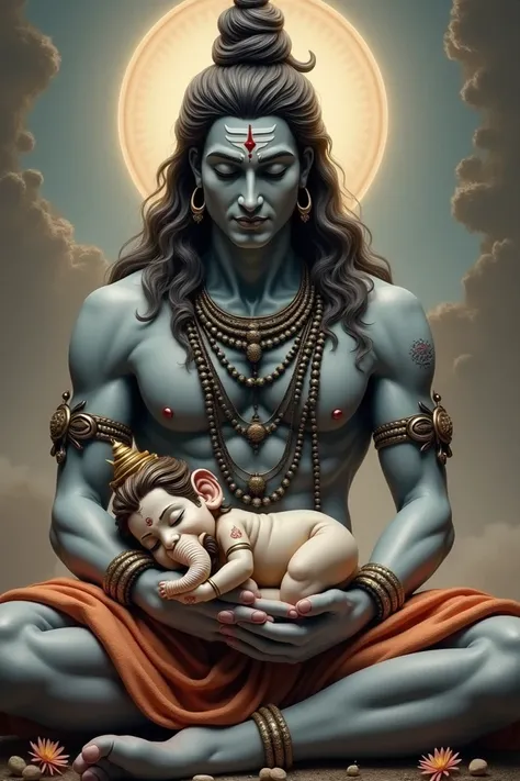 Lastest shiva and ganesha sleeping in laps of lord shiva 