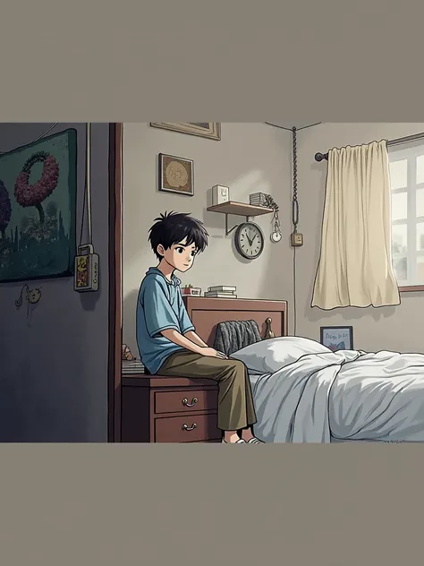 A boy alone home 