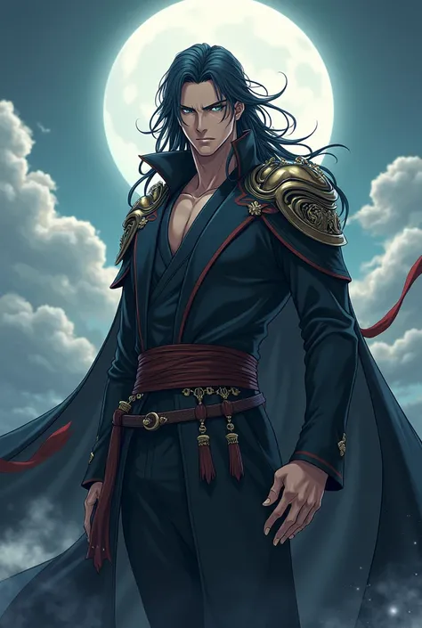 Dragon: Anime character, Lord, a man, cool character, handsome face, elegance, tall, white skin, black hair, grey eyes, fantasy world 