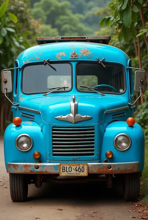 A Honduran blue bird bus