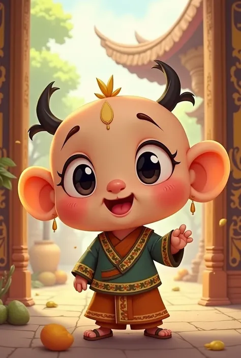 Khmer cartoon cute with big head