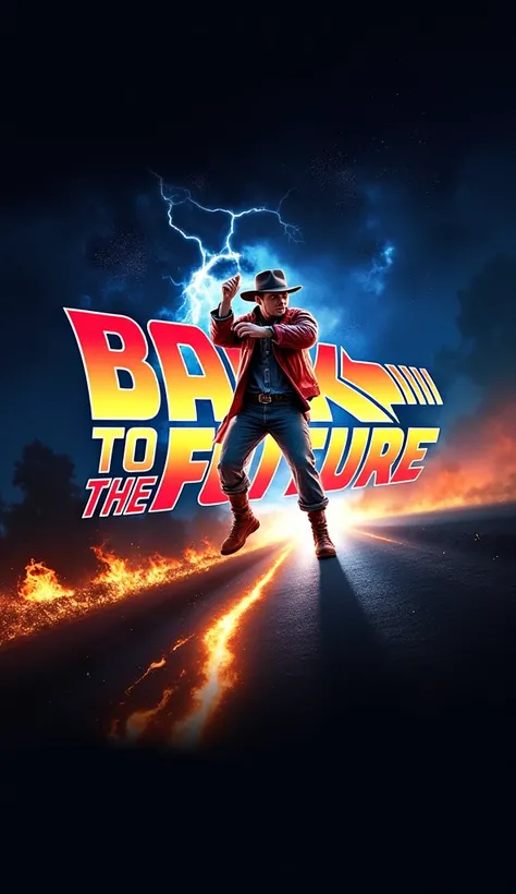 I want the logo of the movie "back to the future" to be replaced with the phrase "VAM EVENTOS"