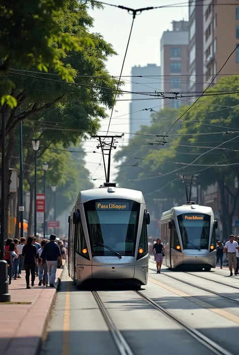 Trolleybuses running on Paseo General Escalón El Salvador 