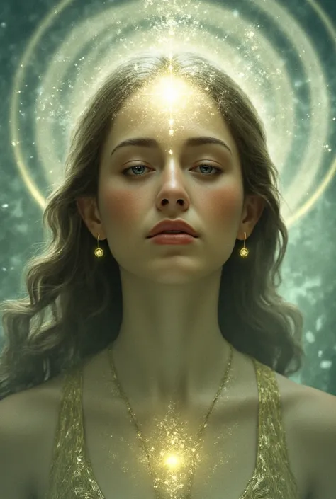 angelic faced woman with third eye