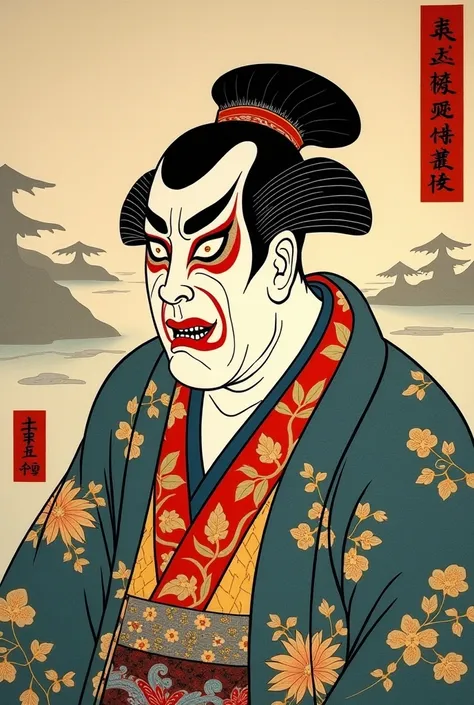 Ukiyoe by Katsushika Hokusai 　 Kabuki actor Kumadori