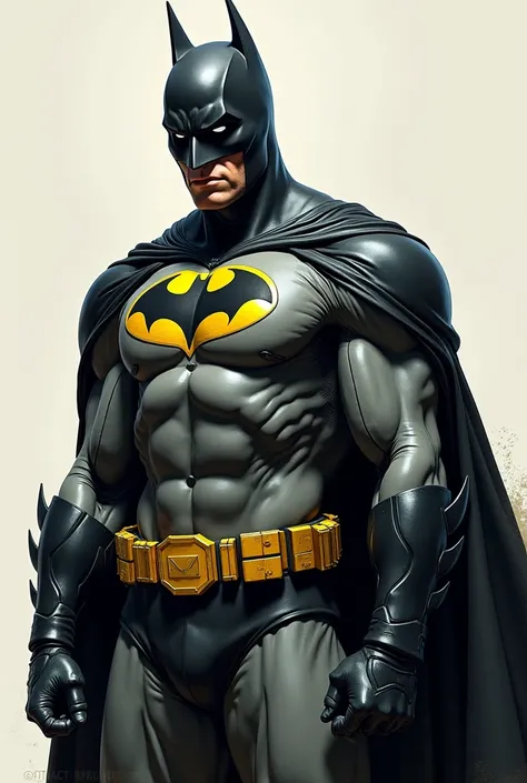 Batman is standing from front view and side view for character reference full body view 