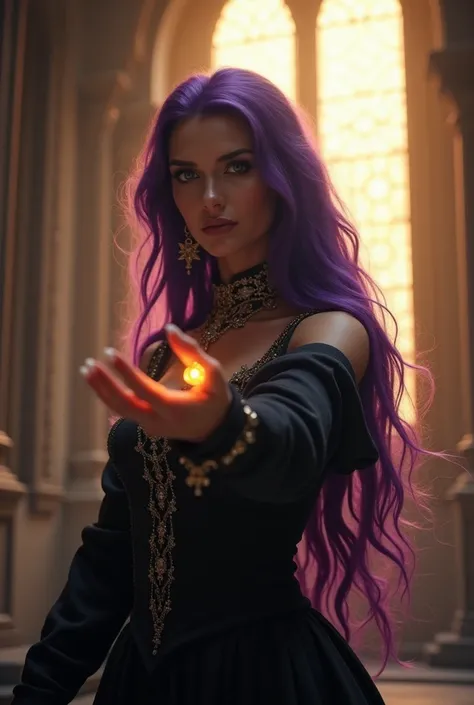 Can you also make me a sunlight ring for a gothic vampire queen with long purple hair? Who is also on the finger and has no damage in the sun due to the ring and can now run with it in the slnne 