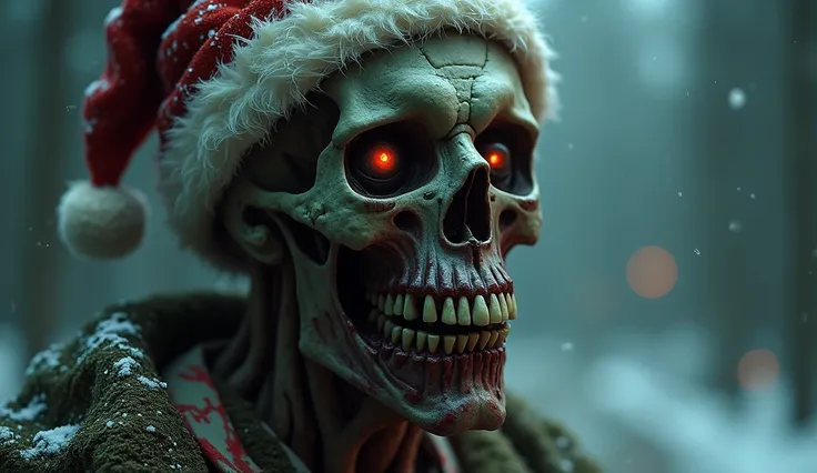 Horror Christmas zombie face 